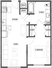 One Bedroom One Bath 326 floor plan